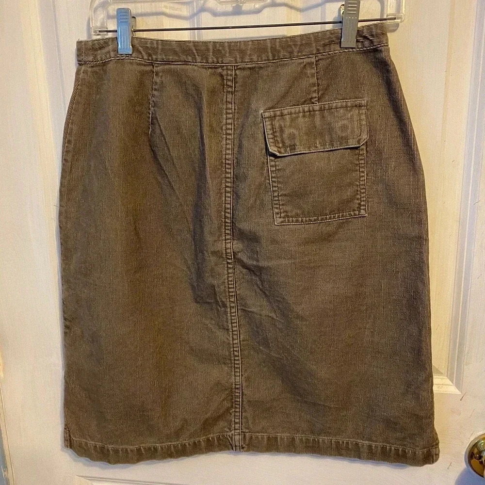 Eddies Bauer 100% Cotton Corduroy Short Skirt Women Size 6 Pockets - Picture 2 of 5